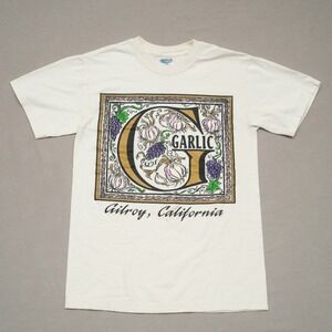 Vintage 90s Garlic Gilroy California Inital Illumination Graphic TShirt Gildan s